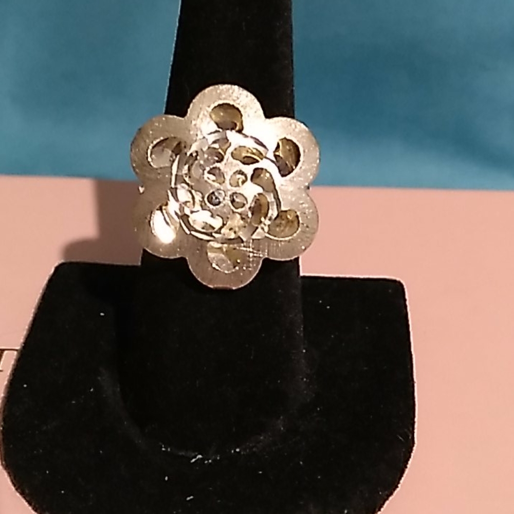 Italian Sterling Silver Flower Ring